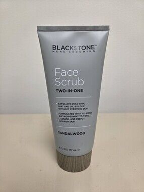 Blackstone Men’s Grooming Two-in-One Facial Scrub – Sandalwood (6 fl oz / 177 mL